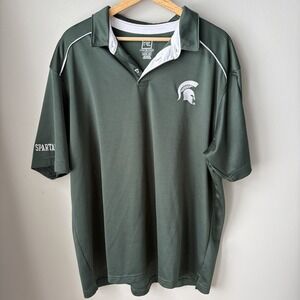 Pro Edge Michigan State Spartans NCAA Polo Shirt Green- Men's Size 2XL